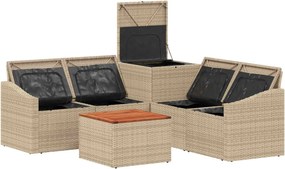 vidaXL Σετ Καναπέ 6 τμχ. Μπεζ και Κρέμ 55 x 55 x 37 εκ