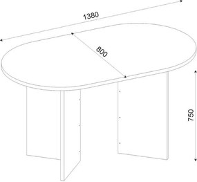 Τραπέζι Cortado Megapap χρώμα sapphire oak 138x80x75εκ.
