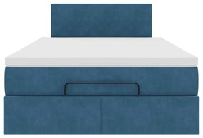 vidaXL Οθωμανικό κρεβάτι με στρώμα Σκούρο μπλε 120x200cm Velvet