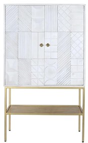 Σκευοθήκη DKD Home Decor Λευκό Χρυσό Μέταλλο Ξύλο από Μάνγκο 91 x 44 x 152 cm