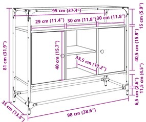 ΒΟΗΘΗΤΙΚΟ ΈΠΙΠΛΟ ΓΥΑΛ ΕΠΙΦΑΝΕΙΑ ΓΚΡΙ SONOMA 98X35X81 ΕΚ ΕΠ ΞΥΛΟ 846072