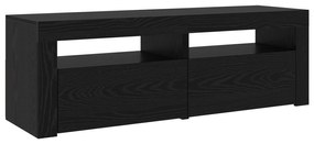 vidaXL Φυλάκια TV 2 τεμάχια με LED φώτα Μαύρη Δρυός Επεξεργασμένο Ξύλο