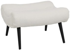 Πολυθρόνα με υποπόδιο Silla μπουκλέ ύφασμα σε λευκή απόχρωση 97x80x100εκ 97x80x100 εκ.