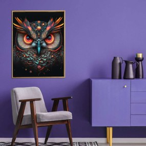 Πίνακας σε Plexiglass με Θέμα &#8220;Owl&#8221; σε ξύλινη Κορνίζα - 80cmx50cm
