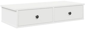 vidaXL Ράφι τοίχου με συρτάρια Λευκό 80x34x17 cm Κατασκευασμένο ξύλο
