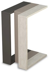 Βοηθητικό τραπέζι Muju pakoworld σε 3 χρώματα ανθρακί-μόκα-antique λευκό 40x30x57εκ - 119-000769