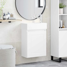 vidaXL Μονάδα μπάνιου με βρύση Λευκό 45,5 x 22,5 x 84 εκ