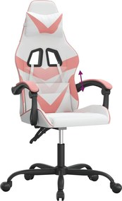 vidaXL Καρέκλα Gaming Λευκό και Ροζ από Συνθετικό Δέρμα
