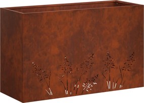 vidaXL Γλάστρα Κήπου 2 τμχ. Σκ rusty 80 x 30 x 49 εκ