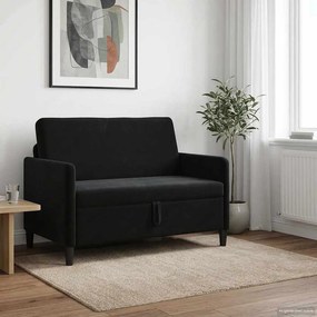 vidaXL Καναπές με Αποθήκευση Μαύρο 122 x 78 x 87 εκ Πολυεστέρας