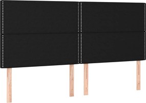 vidaXL Κρεβάτι Boxspring με Στρώμα Μαύρο 180x200 εκ. Υφασμάτινο