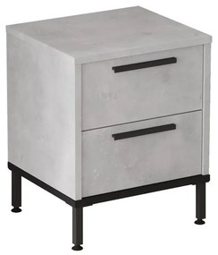 Nightstand Nako black metal and melamine in antique gray shade 40x35.5x48.8cm 40x35.5x48.8 εκ.