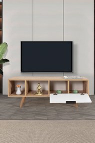 Έπιπλο Τηλεόρασης Sapphire Δρυς / Λευκό REBRAS 130x35x18