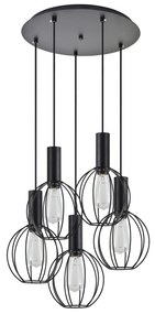 SE21-BL-4-5BL-GR2 ADEPT TUBE Black Pendant Black Metal Grid+ HOMELIGHTING 77-8538