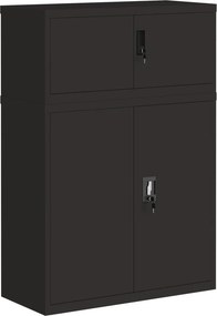vidaXL Αρχειοθήκη Μαύρη 90 x 40 x 130 εκ. Ατσάλινη