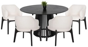 Intrahome ΣΕΤ ΤΡΑΠΕΖΑΡΙΑΣ 5ΤΜΧ SCASABLANCAINCASABLANCALTCASABLANCAIE-CASABLANCALTCASABLANCAIHERESE .01 ΣΤΡΟΓΓΥΛΟ ΤΡΑΠΕΖΙ Φ150εκ.& 4 ΚΑΡΕΚΛΕΣ-ΜΑΥΡΟ intraho-0007957