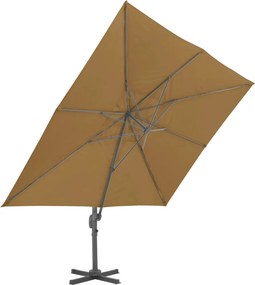 vidaXL Ομπρέλα Κήπου Taupe με Φορητή Βάση