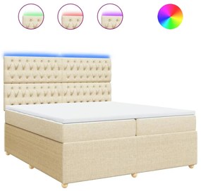 ΚΡΕΒΑΤΙ BOXSPRING ΜΕ ΣΤΡΩΜΑ ΚΡΕΜ 200X200 ΕΚ. ΥΦΑΣΜΑΤΙΝΟ 3294475