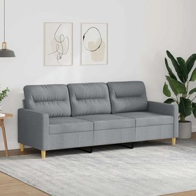 vidaXL Καναπές Τριθέσιος Ανοιχτό Γκρι 180 εκ. Υφασμάτινος