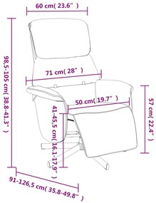 Πολυθρόνα Ανακλινόμενη με Υποπόδιο Ανοιχτό Γκρι Υφασμάτινη - Γκρι