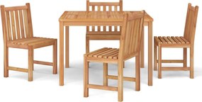 vidaXL Σετ Τραπεζαρίας Κήπου 5 Τεμαχίων από Μασίφ Ξύλο Teak