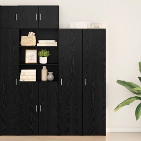 vidaXL Υψηλός μπουφές Μαύρος Δρυός 40x42.5x185 εκ Επεξεργασμένο Ξύλο