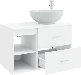 vidaXL Σετ Επίπλων Μπάνιου 2 pcs Λευκό Επεξεργασμένο Ξύλο