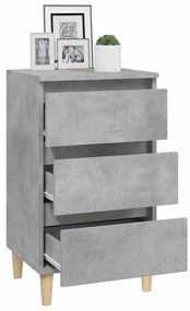vidaXL Κομοδίνο Γκρι Σκυρ. 40x35x70 εκ. από Επεξεργασμένο Ξύλο