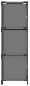 vidaXL Ντουλάπι με 3 Υφασμάτινα Συρτάρια Γκρι 34x34x101 εκ. από Ατσάλι
