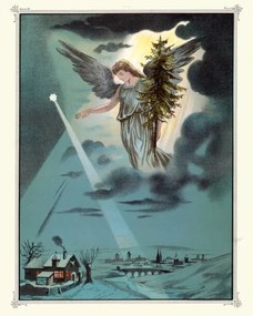 Εικονογράφηση Christmas night, Angel carrying a Christmas, duncan1890