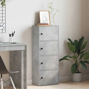 vidaXL Βιβλιοθήκη Γκρι Σκυροδέματος 40x24x102 εκ. Επεξεργ. Ξύλο