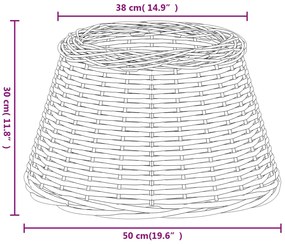 vidaXL Καπέλο Φωτιστικού Καφέ Ø50x30 εκ. από Wicker