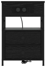vidaXL Κομοδίνο Μαύρη δρυς 40 x 31 x 60 εκ. Επεξεργασμένο ξύλο