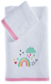 Πετσέτες Παιδικές Super Girl (Σετ 2τμχ) White Nef-Nef Σετ Πετσέτες 70x140cm 100% Βαμβάκι