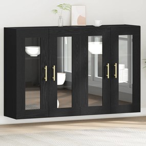 vidaXL Τοίχου Ντουλάπες 2 τεμ Μαύρη Δρυς 69,5x34x90 εκ Επεξεργασμένο Ξύλο