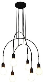 Κρεμαστό Φωτιστικό Οροφής 6xE27 G95 LED Μαύρο Everdina 77-3823 Homelighting-77-3823-Μαύρο 77-3823