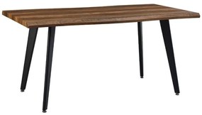 Τραπέζι Grooves 02-0582 160x90x75cm Walnut-Black Melamine, Metal