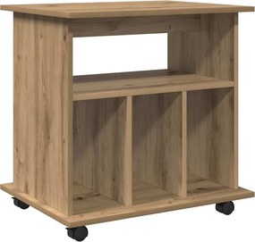 vidaXL Ντουλάπι Τροχήλατο Αρτισιανή Δρυς 60x45x60 εκ. Επεξεργ. Ξύλο