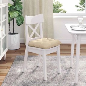 vidaXL Μαξιλάρια καθισμάτων 4 pcs Κρεμ 40 x 40 cm Ύφασμα Μικροΐνας