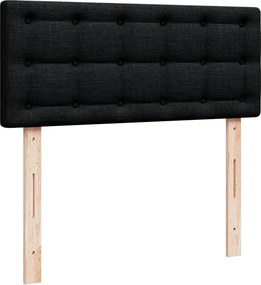 vidaXL Κρεβάτι Boxspring με Στρώμα Μαύρο 120x190 εκ. Υφασμάτινο