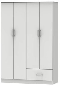 Intrahome Ντουλάπα ρούχων τετράφυλλη Karter Intrahome λευκό μελαμίνης 121x48x180εκ | SKU: INTRAPA-359111134