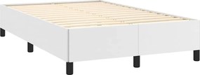 vidaXL Κρεβάτι Boxspring με Στρώμα &amp; LED Λευκό 120x190 εκ. Συνθ. Δέρμα