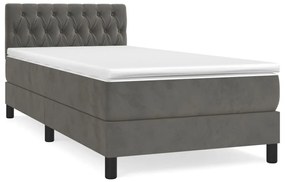 ΚΡΕΒΑΤΙ BOXSPRING ΜΕ ΣΤΡΩΜΑ ΣΚΟΥΡΟ ΓΚΡΙ 90X200 ΕΚ. ΒΕΛΟΥΔΙΝΟ 3141462