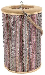 Φανάρι LAF117 16,5X25cm Pink Espiel Wood, Fabric