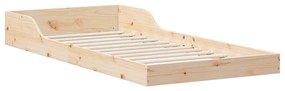 vidaXL Σκελετός Κρεβατιού Καφέ 90 x 210 cm Μασίφ ξύλο πεύκου