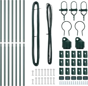 vidaXL Στύλος Περιφράξεων 7 pcs Πράσινο Ατσάλι