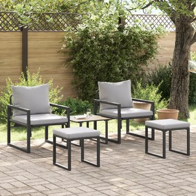 vidaXL Σετ Καναπέ Κήπου 4 pcs Μαύρο 61 x 72.5 x 71 εκ. Ατσάλι
