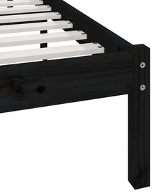 vidaXL Πλαίσιο Κρεβατιού Μαύρο 100 x 200 εκ. από Μασίφ Ξύλο Πεύκου