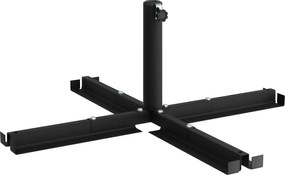 vidaXL βάση παρασόλ cross frame Μαύρο Ατσάλι for 25–50 χιλιοστά Pole