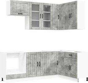 vidaXL Μονάδα κουζίνας LUCCA 8 pcs Γκρι Σκυροδέματος